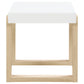 Pala Rectangular End Table White High Gloss and Natural