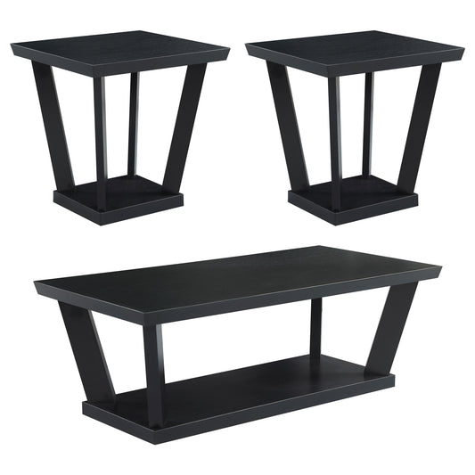 Aminta 3-piece Coffee and End Table Set Black