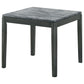 Mozzi Square Faux Marble Side End Table Grey and Black