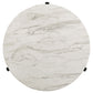 Tandi Round Faux Marble Coffee Table White and Black