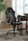 Roger Upholstered Adjustable Home Office Desk Chair Black