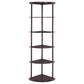 Bonwick 72-inch 5-shelf Corner Bookshelf Cappuccino