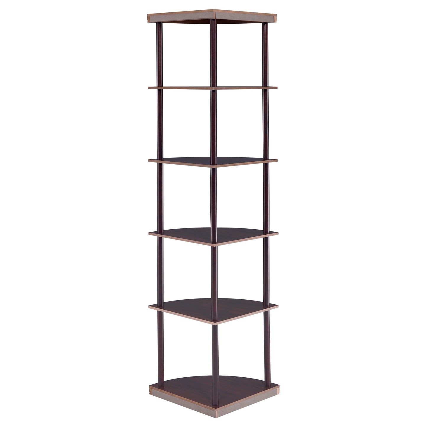 Bonwick 72-inch 5-shelf Corner Bookshelf Cappuccino