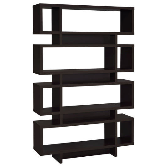 Reid 73-inch 4-shelf Bookshelf Cappuccino