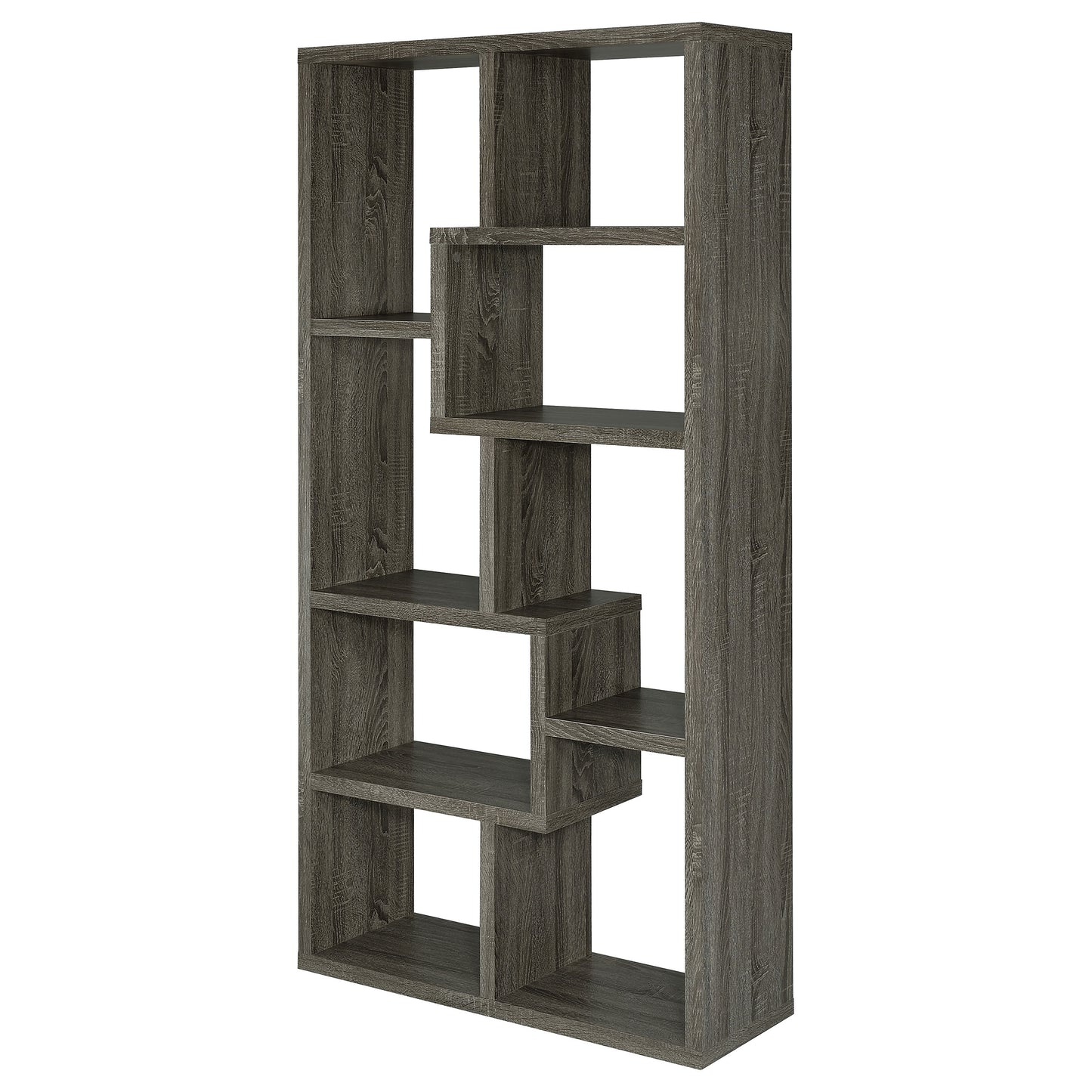 Theo 71-inch 6-shelf Bookshelf Weathered Grey