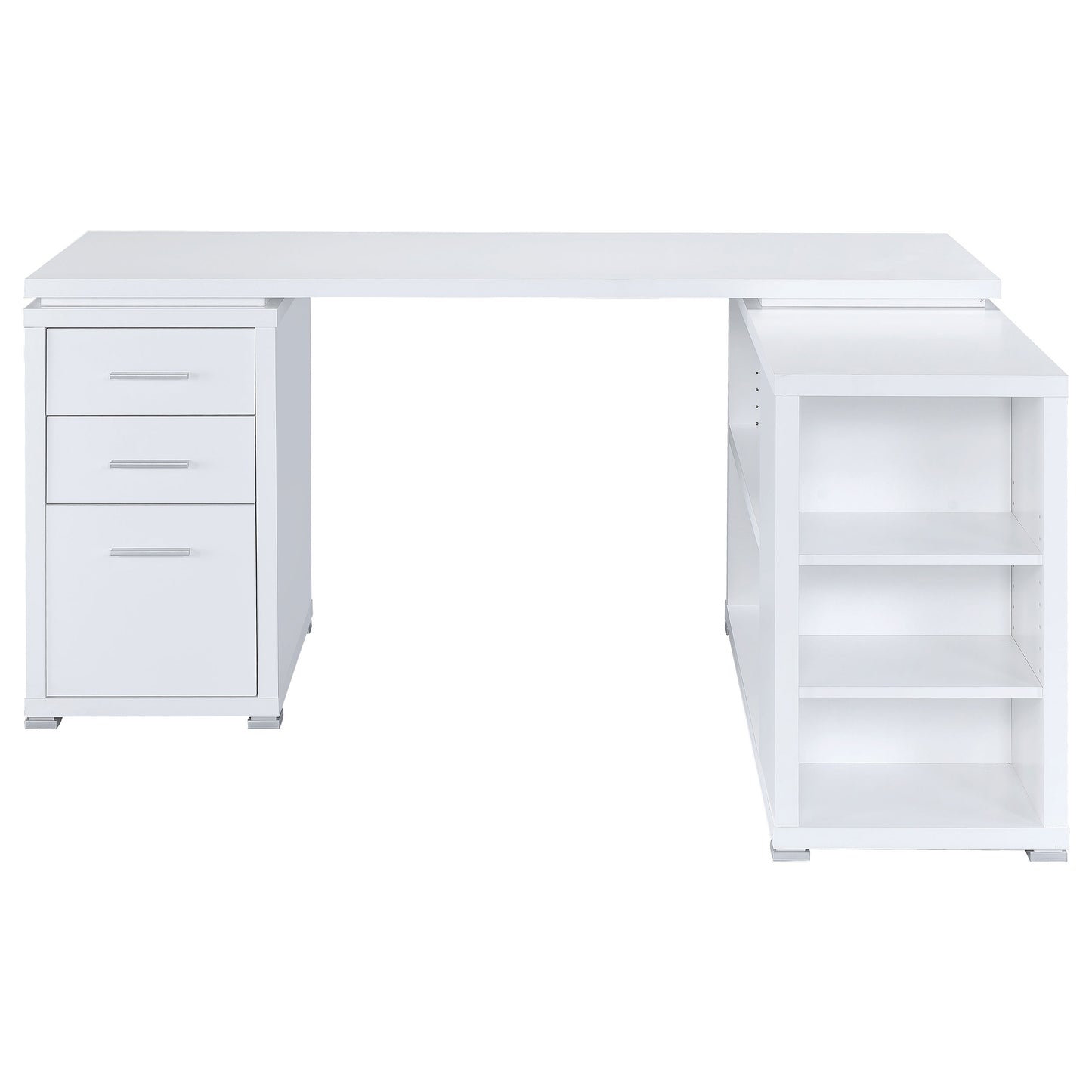 Yvette 60-inch 3-drawer L-Shape Computer Desk White