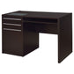 Halston 47-inch 2-drawer Office Desk with Cabinet Cappuccino