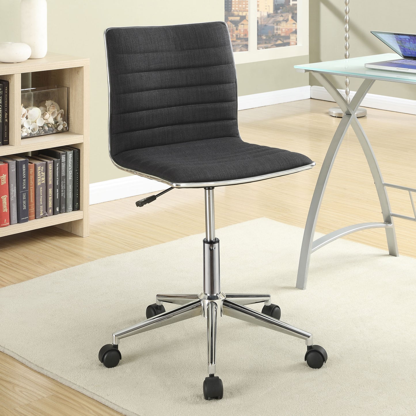 Chryses Upholstered Adjustable Home Office Desk Chair Black