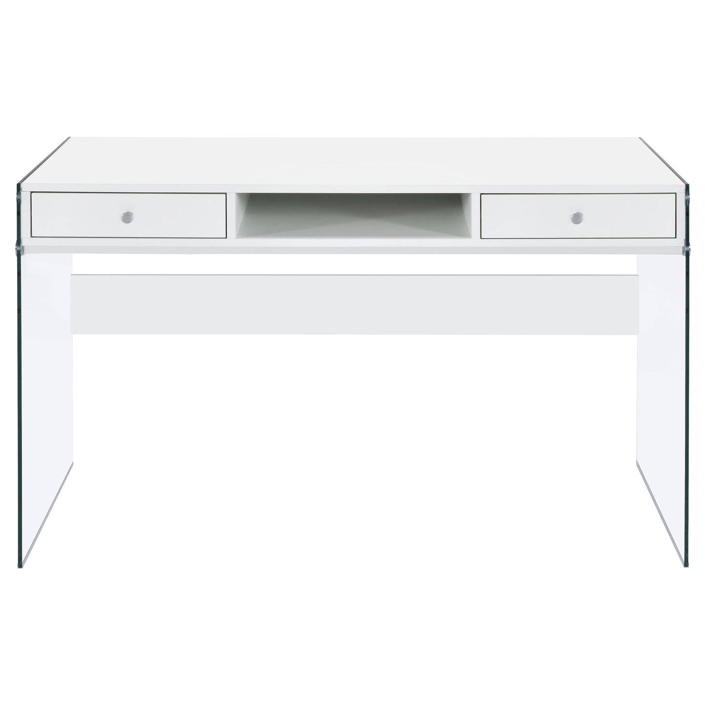 Dobrev 48-inch 2-drawer Writing Desk White High Gloss