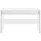 Dobrev 48-inch 2-drawer Writing Desk White High Gloss