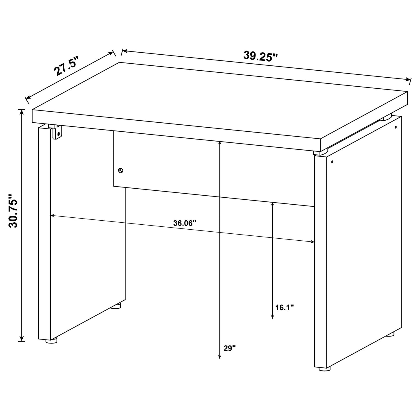 Skylar 39-inch Engineered Wood Writing Desk Cappuccino