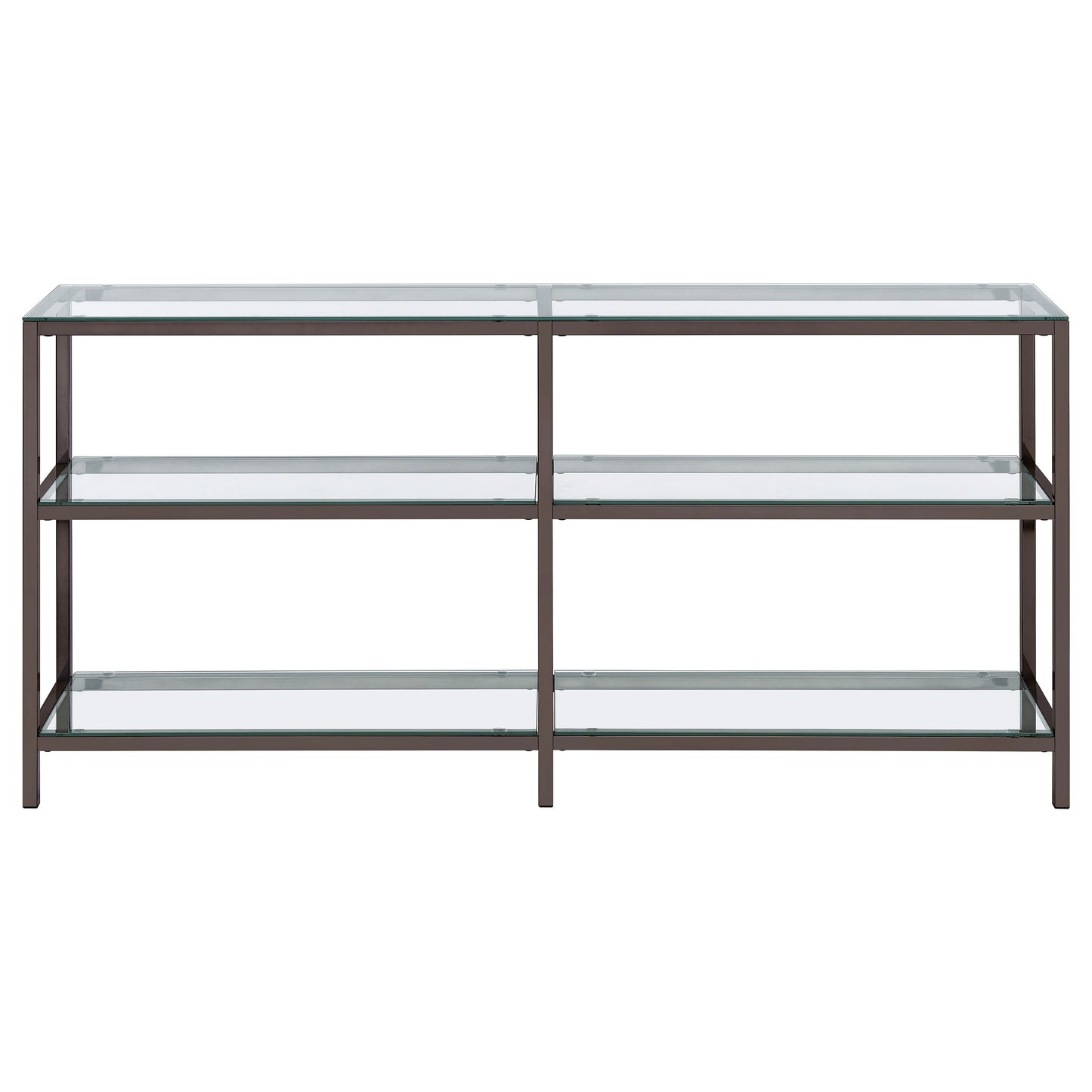 Kate 55-inch 2-shelf Console Bookcases Black Nickel