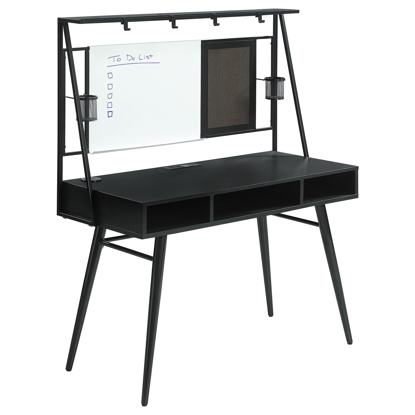 Jessie 47-inch Writing Desk with Whiteboard and USB Black