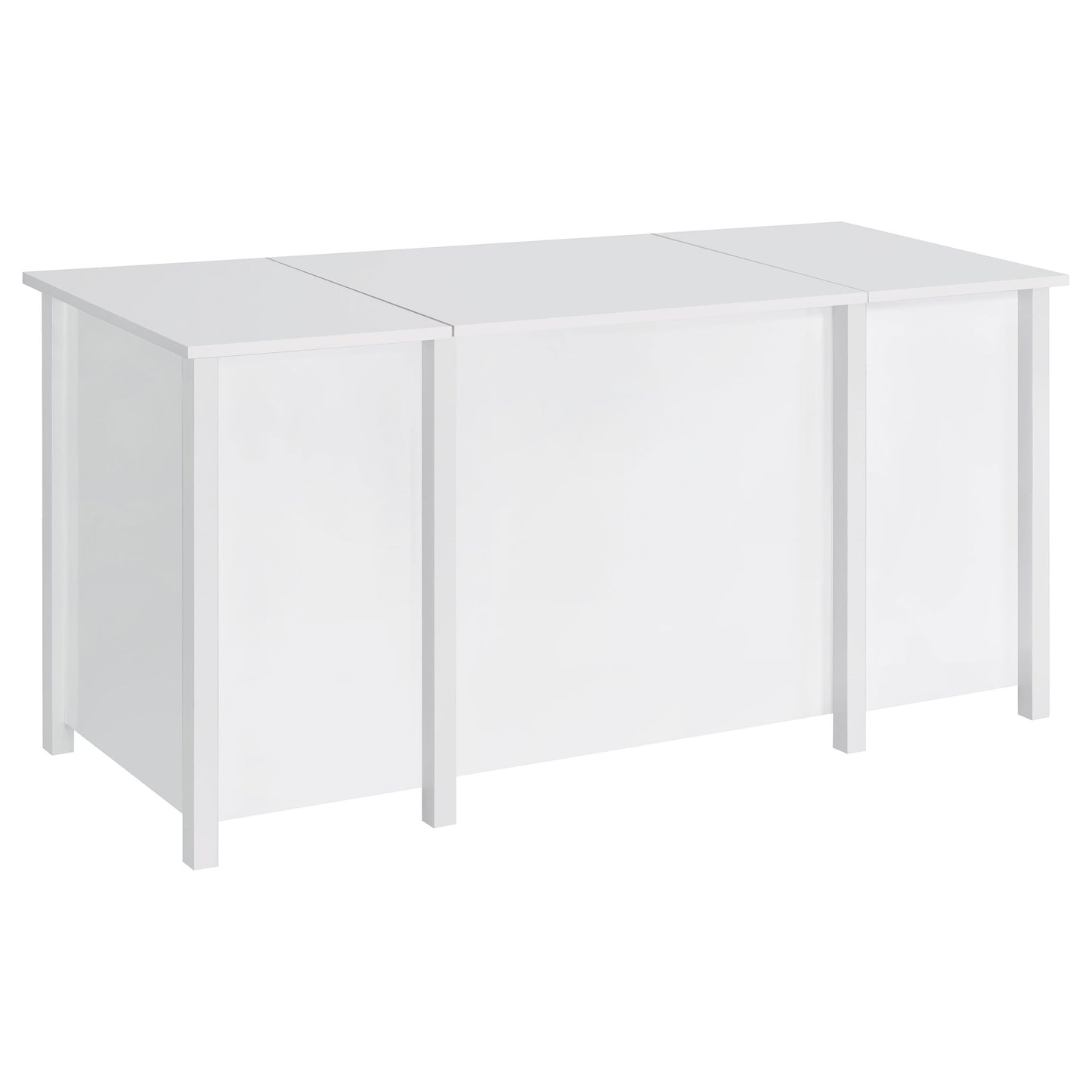 Dylan 60-inch 4-drawer Lift Top Office Desk White High Gloss