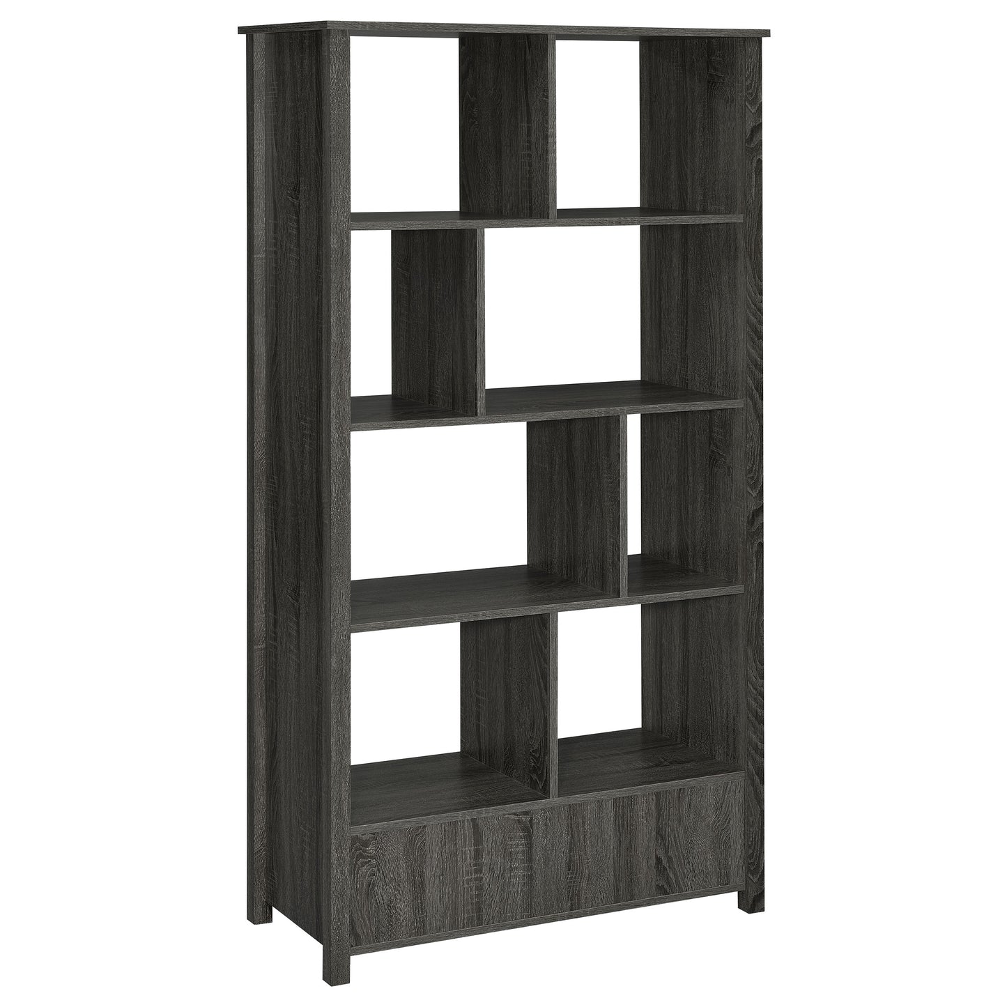 Dylan 68-inch 4-shelf Storage Bookshelf Weathered Grey