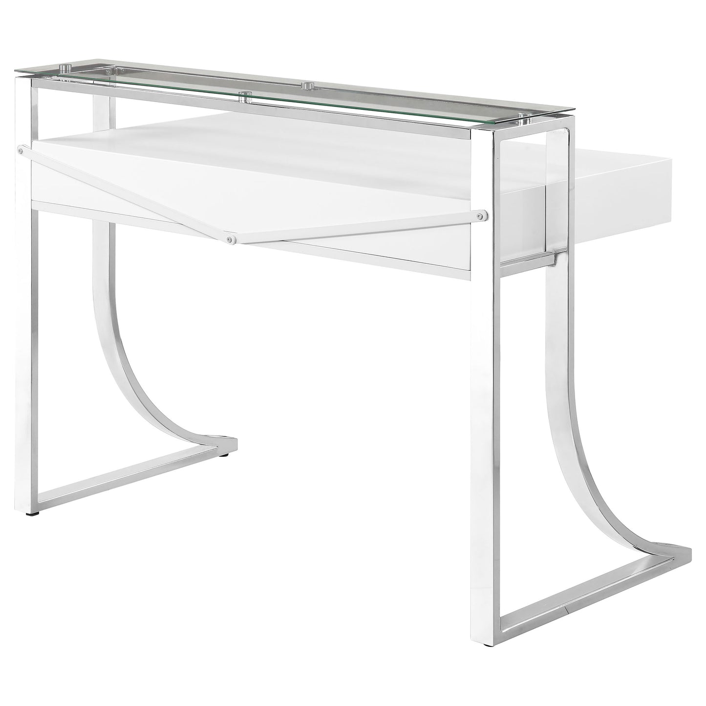 Gemma 48-inch 2-drawer Writing Desk White High Gloss