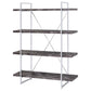 Grimma 63-inch 4-shelf Bookshelf Rustic Grey and Chrome