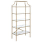 Serena 70-inch 5-shelf Glass Bookshelf Gold