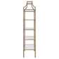 Serena 70-inch 5-shelf Glass Bookshelf Gold