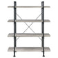 Delray 56-inch 4-shelf Bookshelf Grey Driftwood and Black