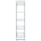 Hartford 79-inch 5-shelf Glass Bookshelf Chrome