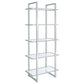 Hartford 79-inch 5-shelf Glass Bookshelf Chrome