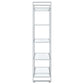 Hartford 79-inch 5-shelf Glass Bookshelf Chrome