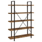 Cole 70-inch 5-shelf Bookshelf Rustic Nutmeg and Black