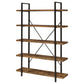 Cole 70-inch 5-shelf Bookshelf Rustic Nutmeg and Black