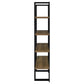 Danbrook 71-inch 4-shelf Bookshelf Black and Aged Walnut