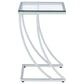 Cayden Rectangular Glass Top Sofa Side Table Chrome