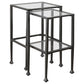 Leilani 2-piece Glass Top Nesting Table Set Black