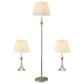 Griffin 3-piece Floor and Table Lamp Set Brushed Nickel