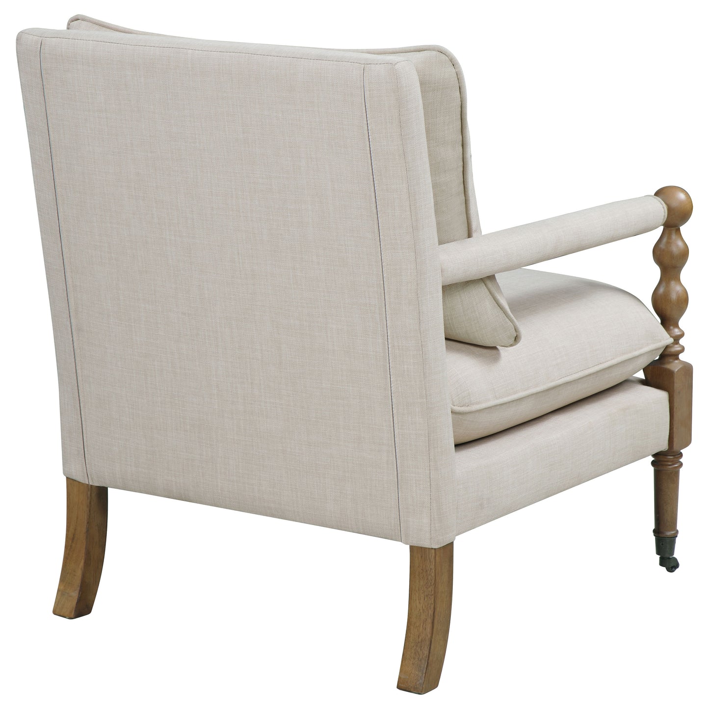 Dempsy Upholstered Accent Chair with Casters Beige