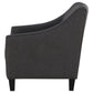 Liam Upholstered Sloped Arm Accent Club Chair Barely Black