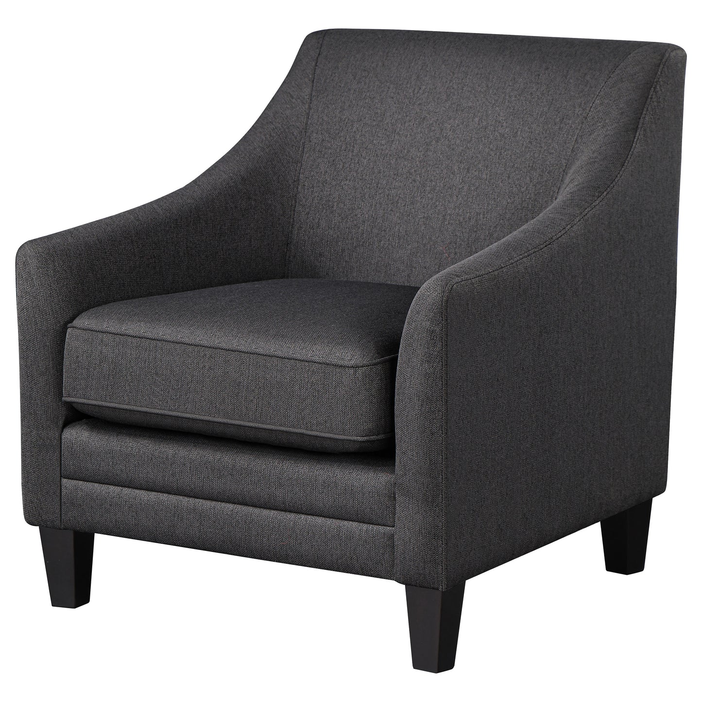 Liam Upholstered Sloped Arm Accent Club Chair Barely Black