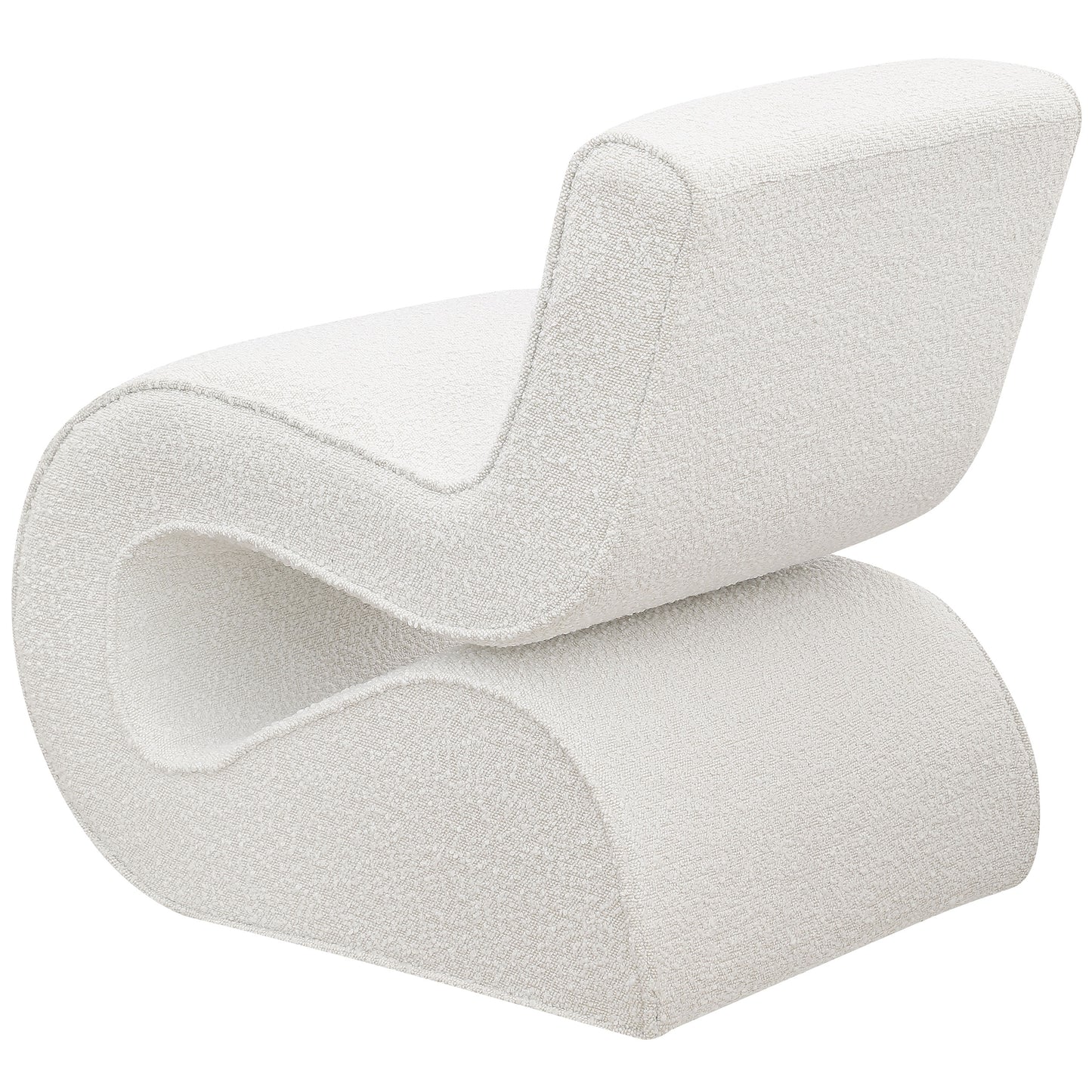 Ronea Boucle Upholstered Armless Curved Chair Cream