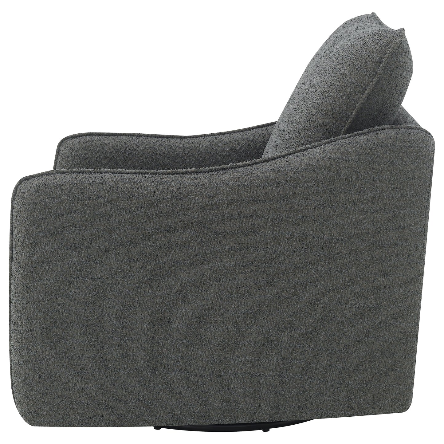 Madia Upholstered Sloped Arm Swivel Glider Chair Charcoal