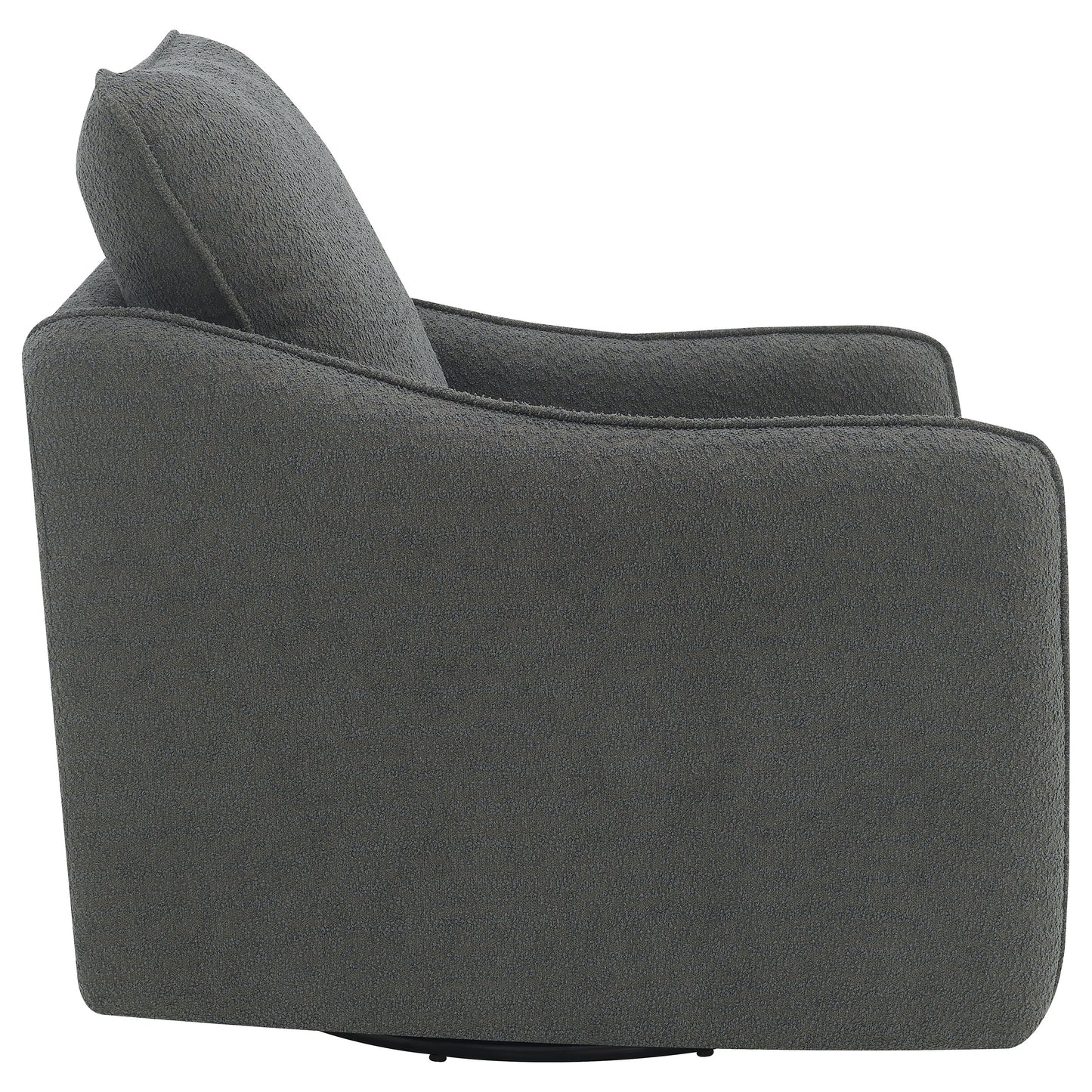 Madia Upholstered Sloped Arm Swivel Glider Chair Charcoal