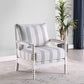 Blanchett Upholstered Bobbin Accent Chair White and Navy