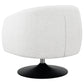 Dave Upholstered Barrel Back Swivel Club Chair Beige