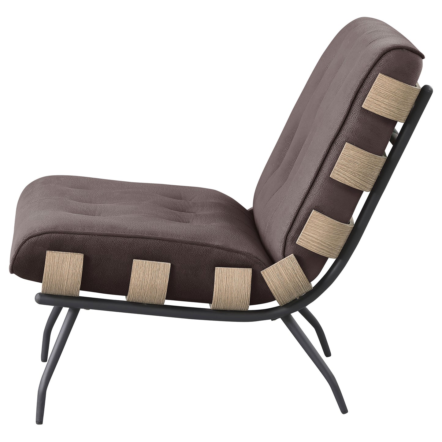 Aloma Upholstered Tufted Armless Accent Chair Brown