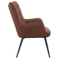 Isla Upholstered Flared Arm Tufted Accent Chair Rust