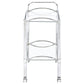 Shadix 2-tier Rectangular Glass Shelf Metal Bar Cart Chrome