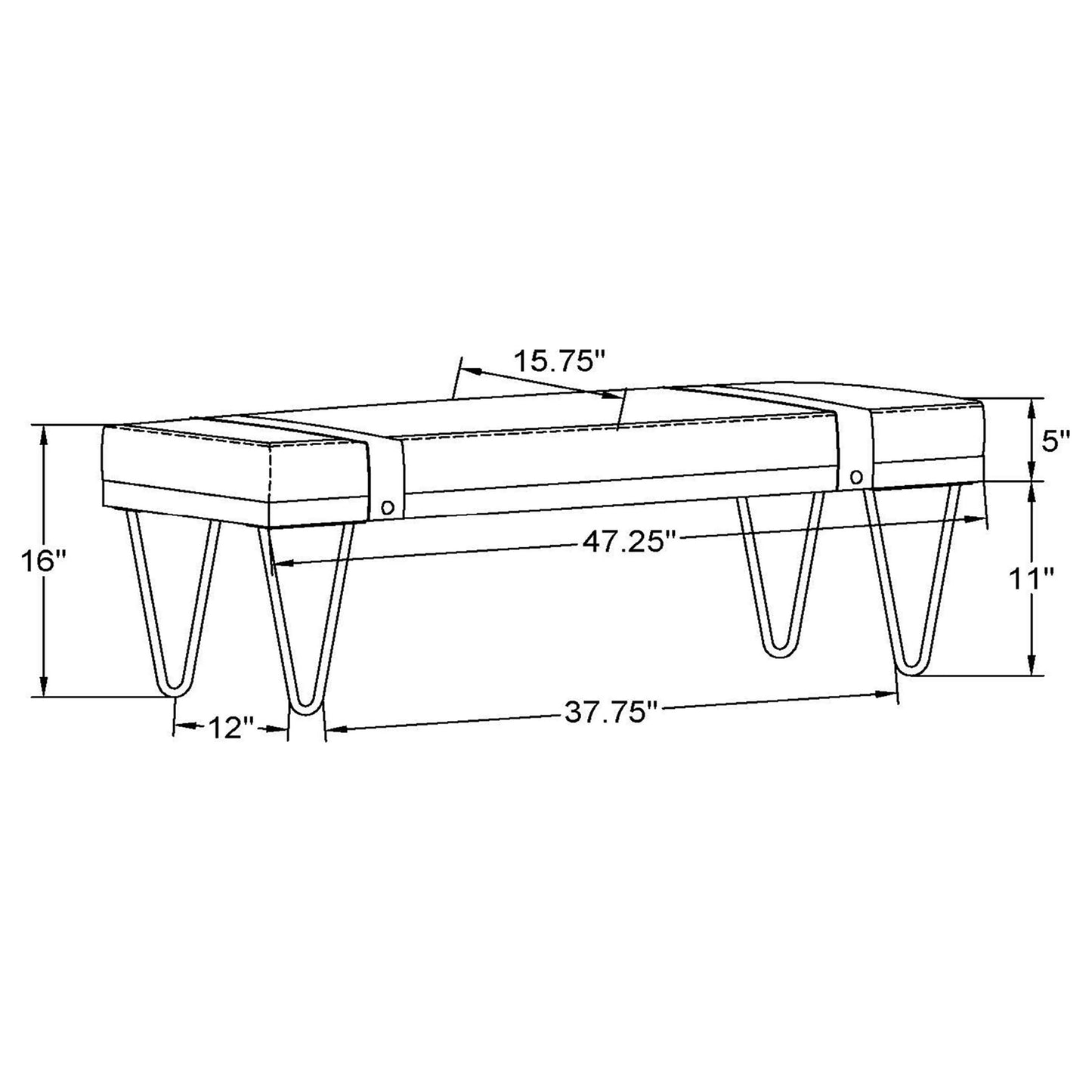 Austin Fabric Upholstered Accent Bench Beige