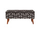 Cababi Tribal Fabric Upholstered Accent Storage Bench Black