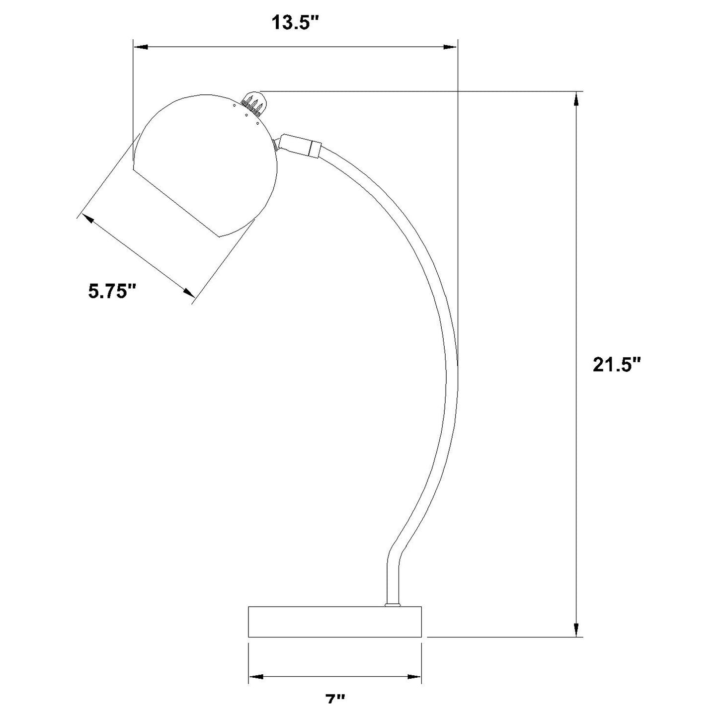 Andreas 22-inch Study Table with Wireless Charger Lamp Gold