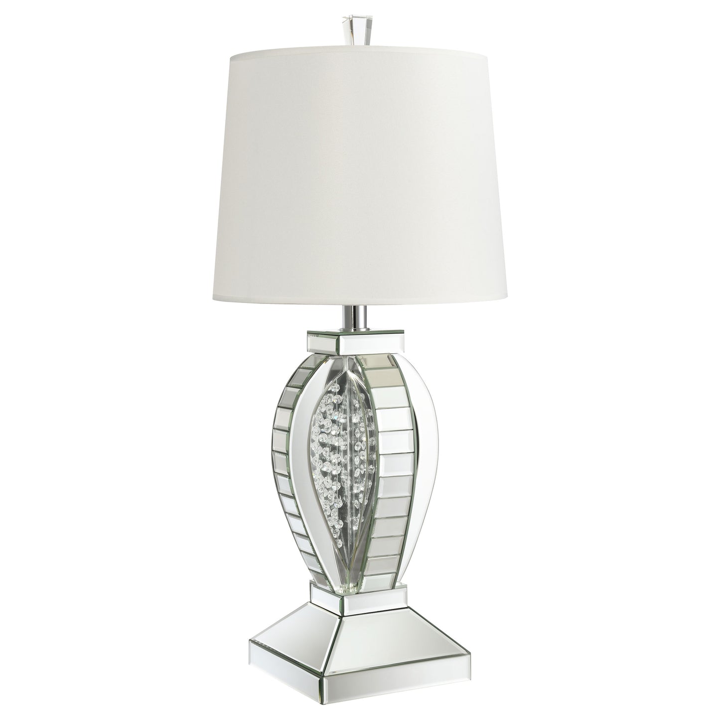 Klein 31-inch Empire Mirrored Acrylic Table Lamp Silver