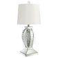 Klein 31-inch Empire Mirrored Acrylic Table Lamp Silver