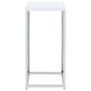 Edmund Square Accent Side Table White High Gloss and Chrome